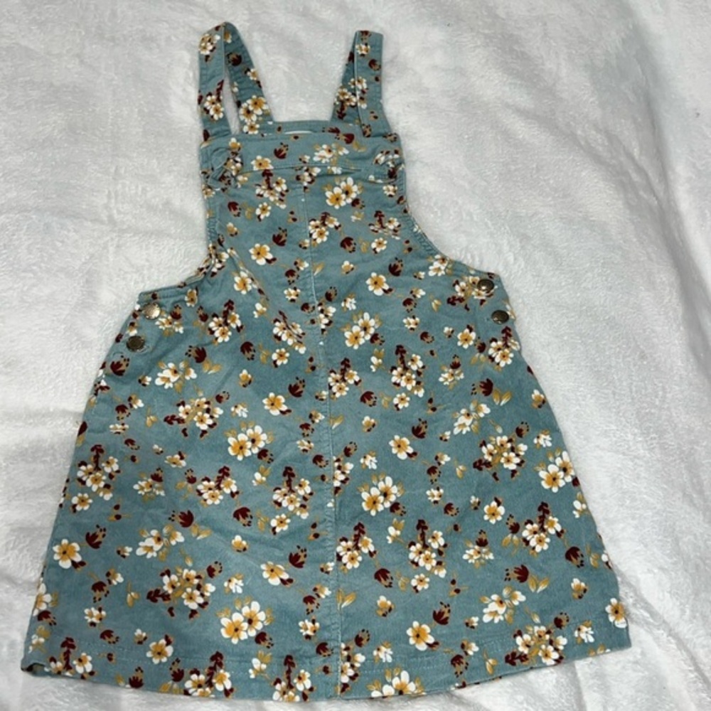 Tahari Corduroy Floral Jumper Dress Sz 6/7